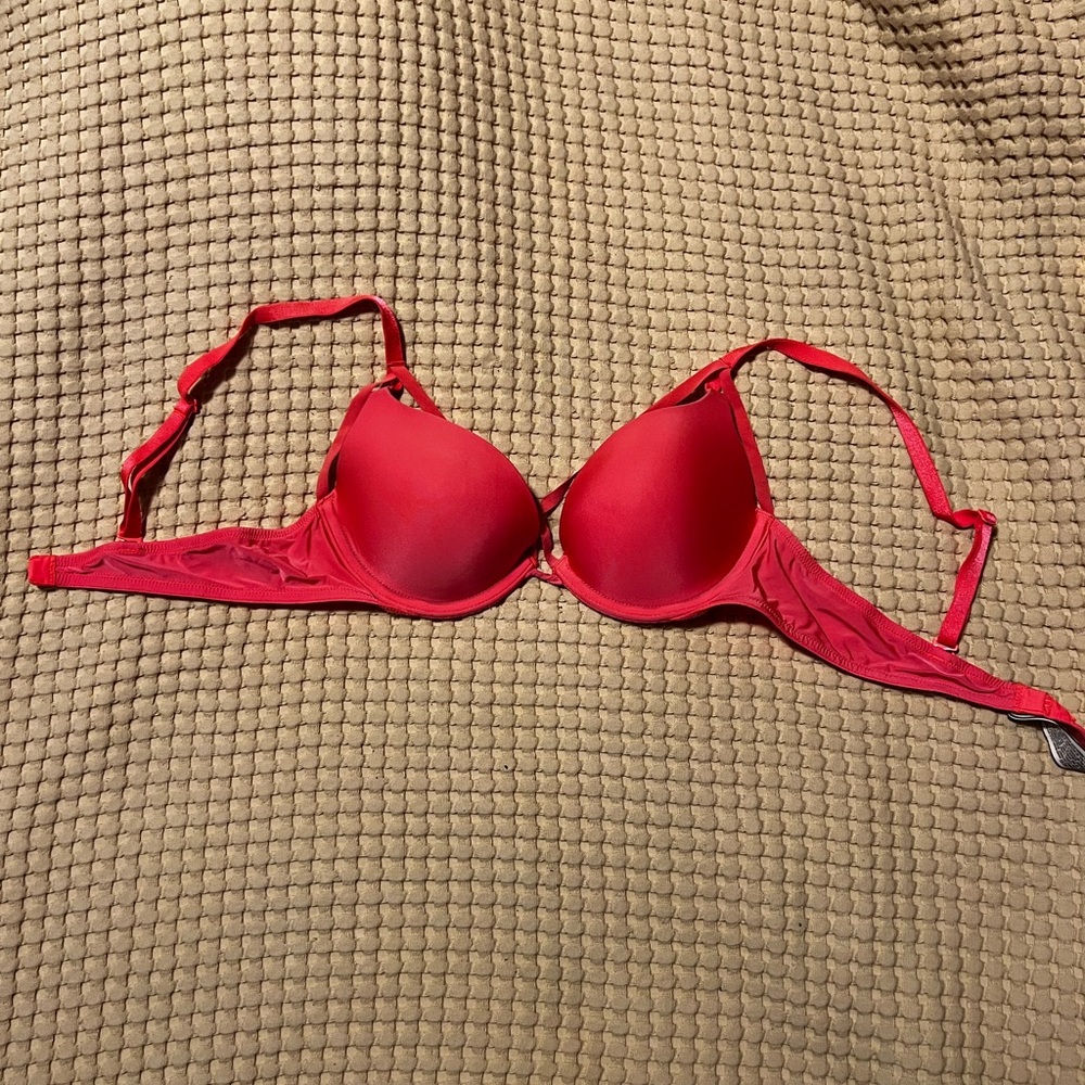 Victoria’s Secret Neon Coral Strappy Bra Size 34A